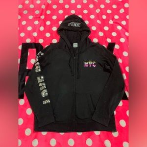 VS Pink bling NYC destination full zip